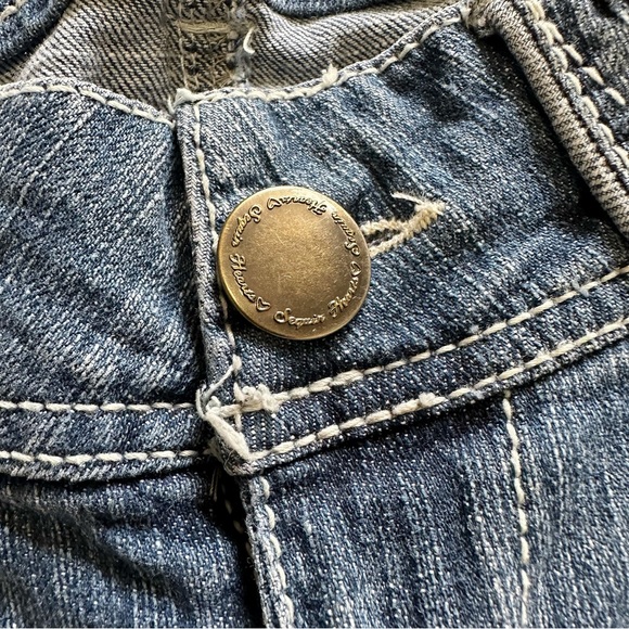 Sequin Hearts Size 7 Blue Jeans Straight Leg Cropped Womens Light Wash Mid Rise - Picture 8 of 14